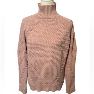 CALVIN KLEIN Dusty Pink Knitted Turtleneck Sweater Size Medium